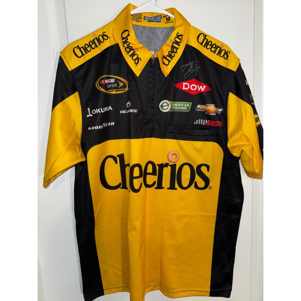 Dale Earnhardt Jr. Autograph Cheerios Racing Crew Shirt NASCAR Sprint Cup Medium